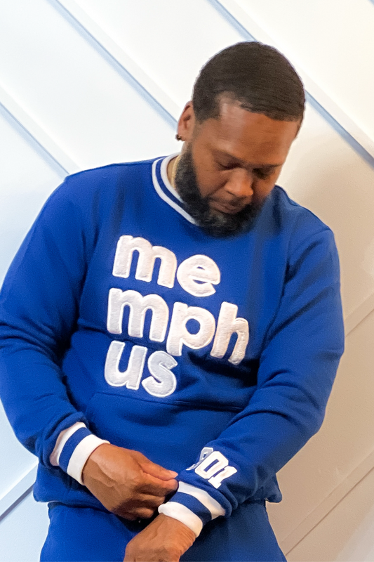 Classic MemphUS Crewneck ONLY | Royal Blue + White