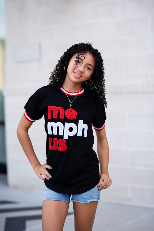 Classic MemphUS Tee | Black with Red + White |